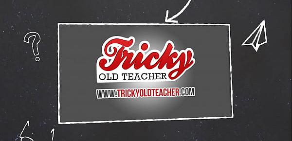  Tricky Old Teacher - Hottie sucks dick to pass a test